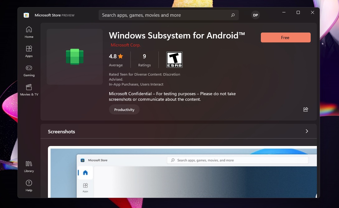 Windows Subsystem for Android