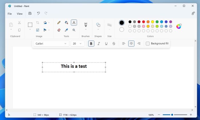 Paint text editor