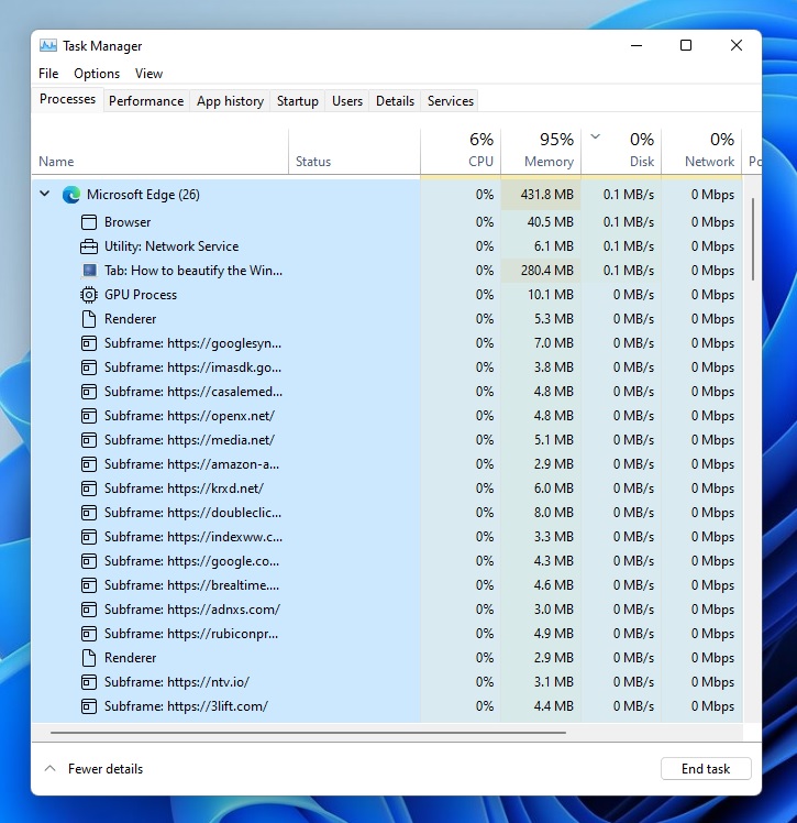 Task Manager improvements