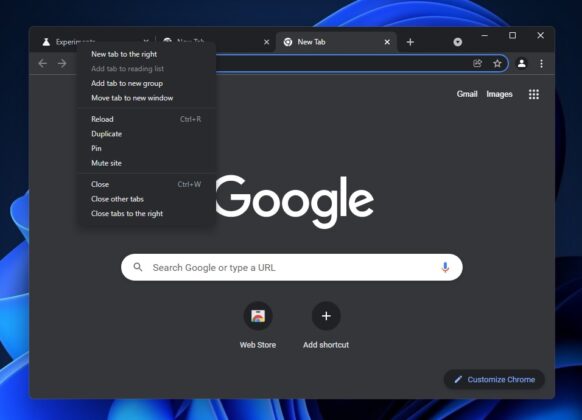 Chrome 96 menu rounded