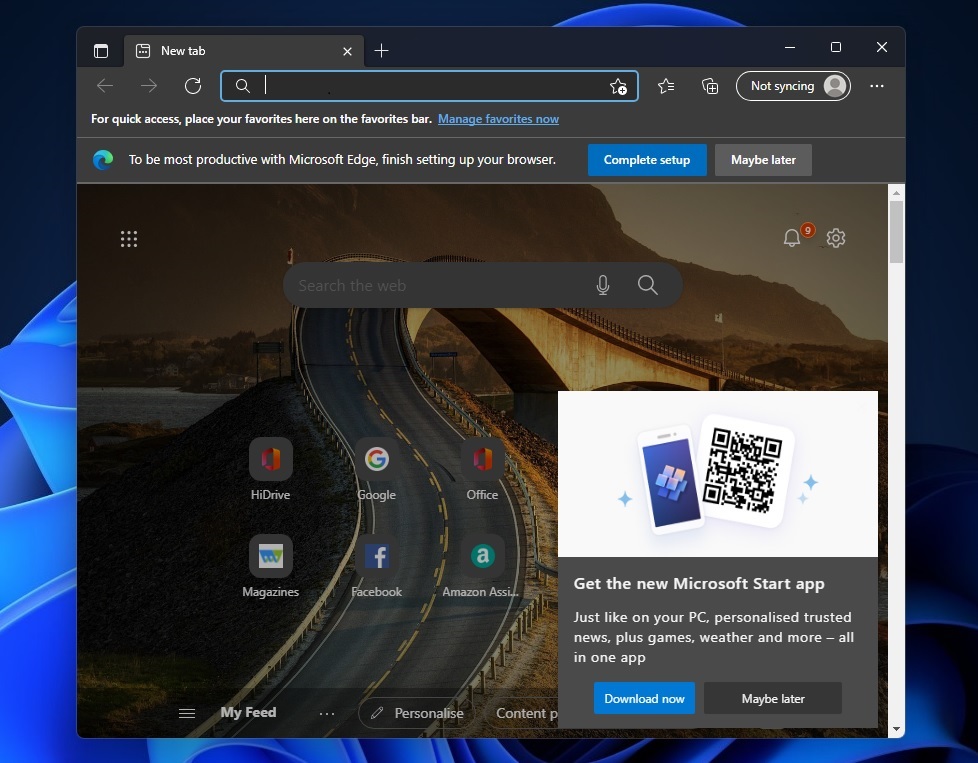 Anuncio de Microsoft Edge