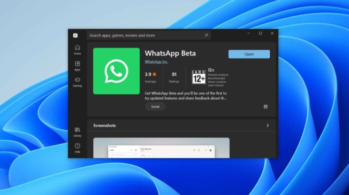 WhatsApp UWP for Windows 11