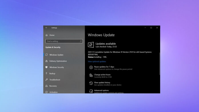 Windows 10 KB5007186