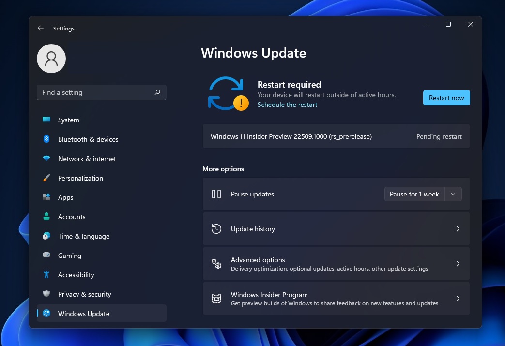 Windows 11 Build 22509