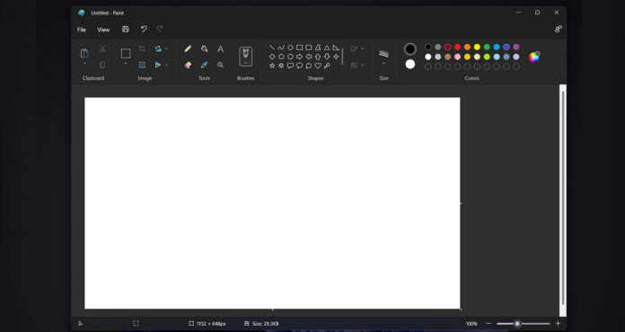 Windows 11 Paint dark mode