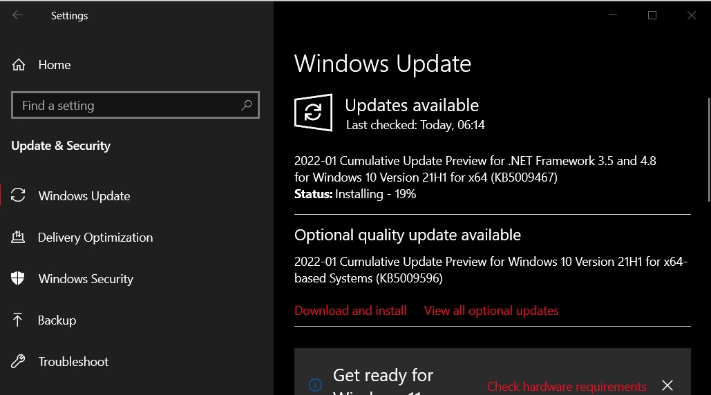 KB5009596 Windows Update