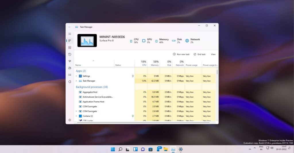 Our first look at redesigned Task Manager for Windows 11