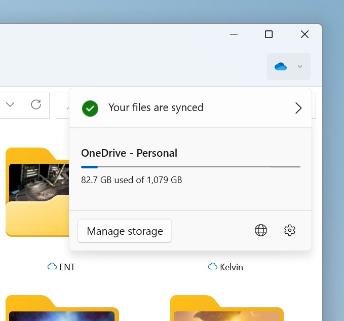 File Explorer OneDrive tab