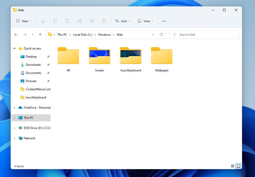 File Explorer folder preview