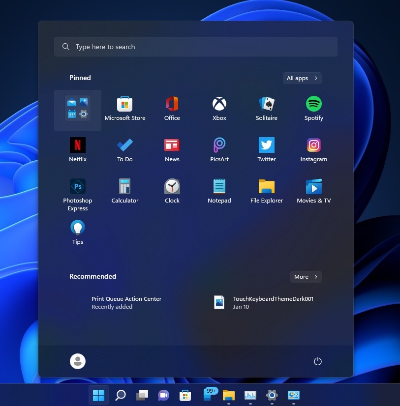 Start menu folders