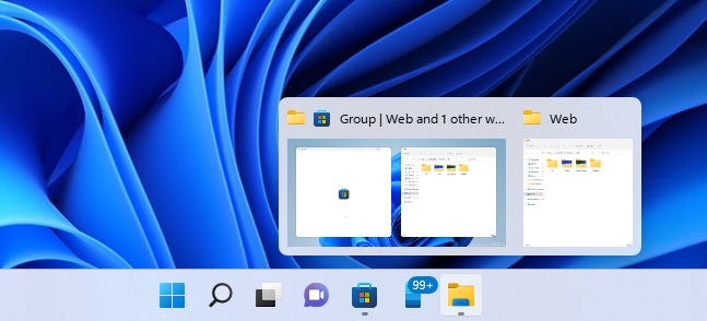 Taskbar multitasking feature