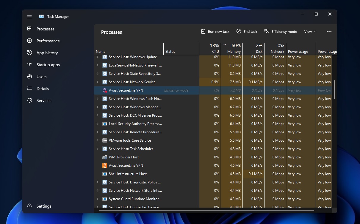 Windows 11 Efficiency mode