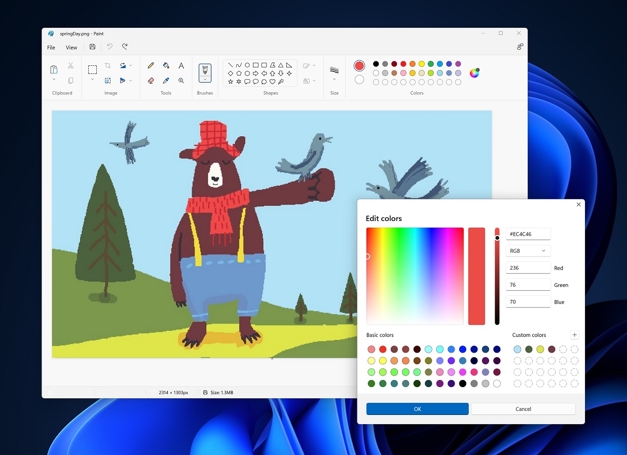 Paint UI for Windows 11