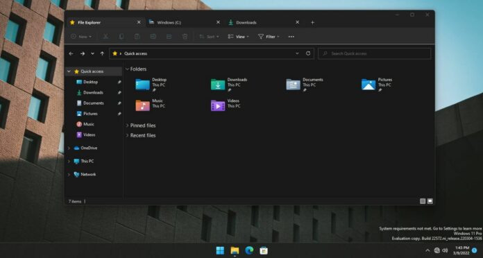 Windows 11 Explorer tabs