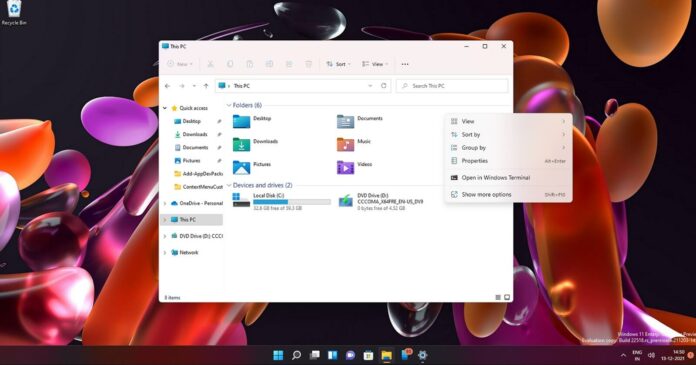 Microsoft promete acelerar el menú contextual de Windows 11