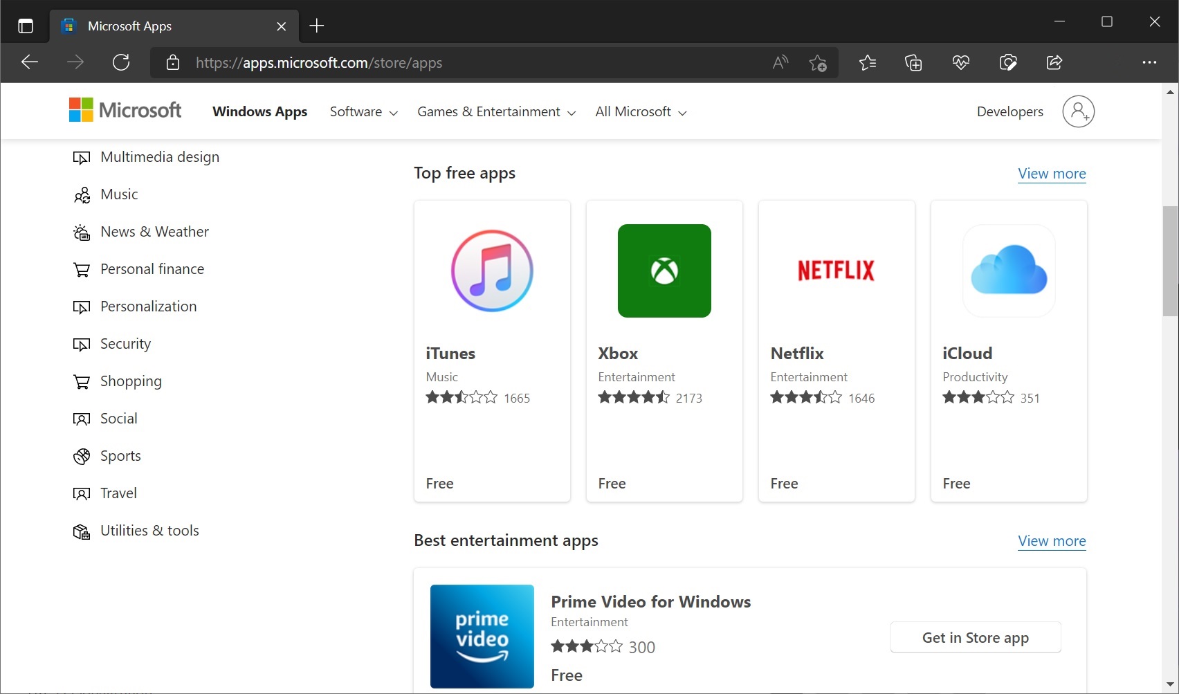 Microsoft Store en la web