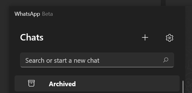 WhatsApp Archived Chats feature