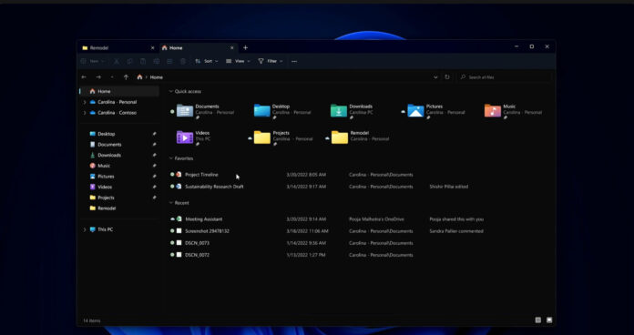 Windows 11 File Explorer design