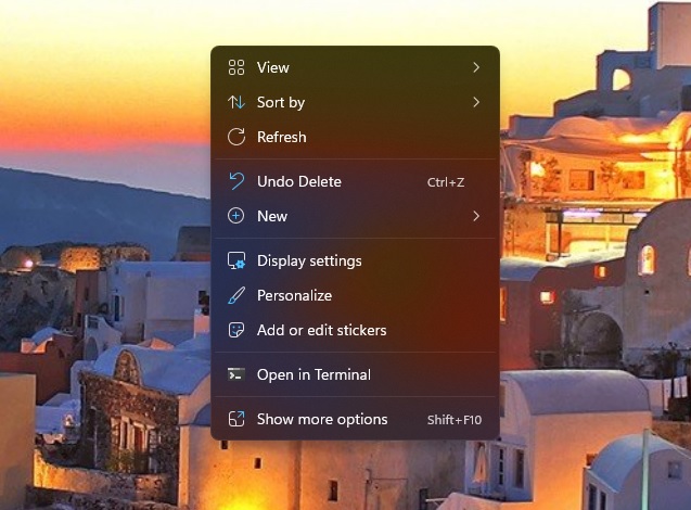 Context menu