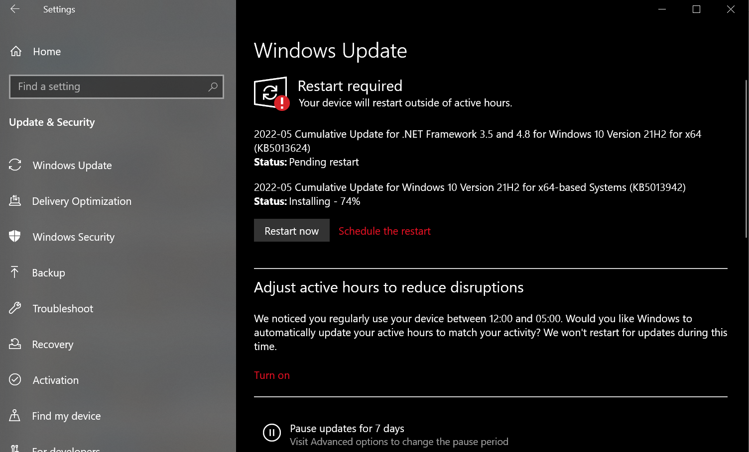 KB5013942 Windows Update