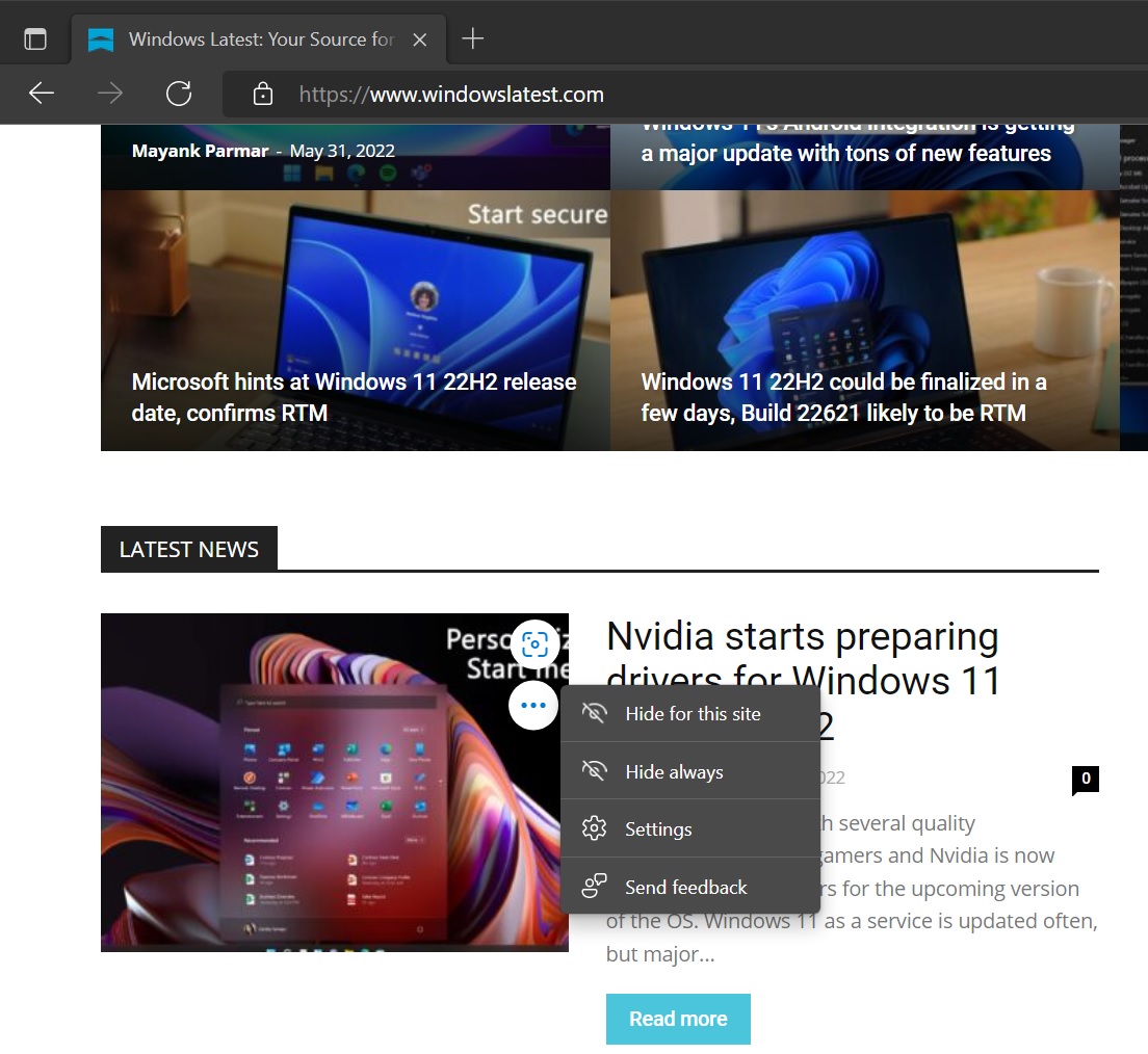 Microsoft Edge reverse search