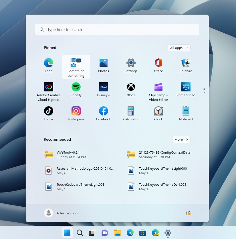 Start menu folders