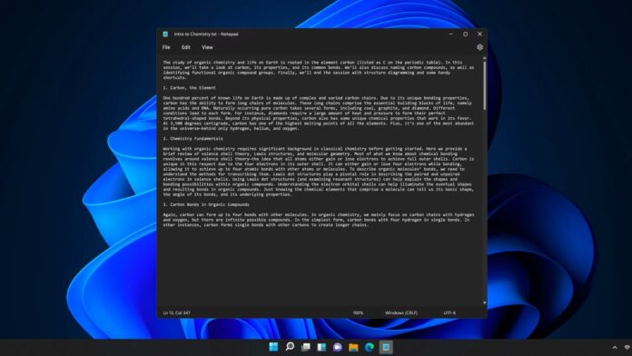 Windows 11 Notepad performance