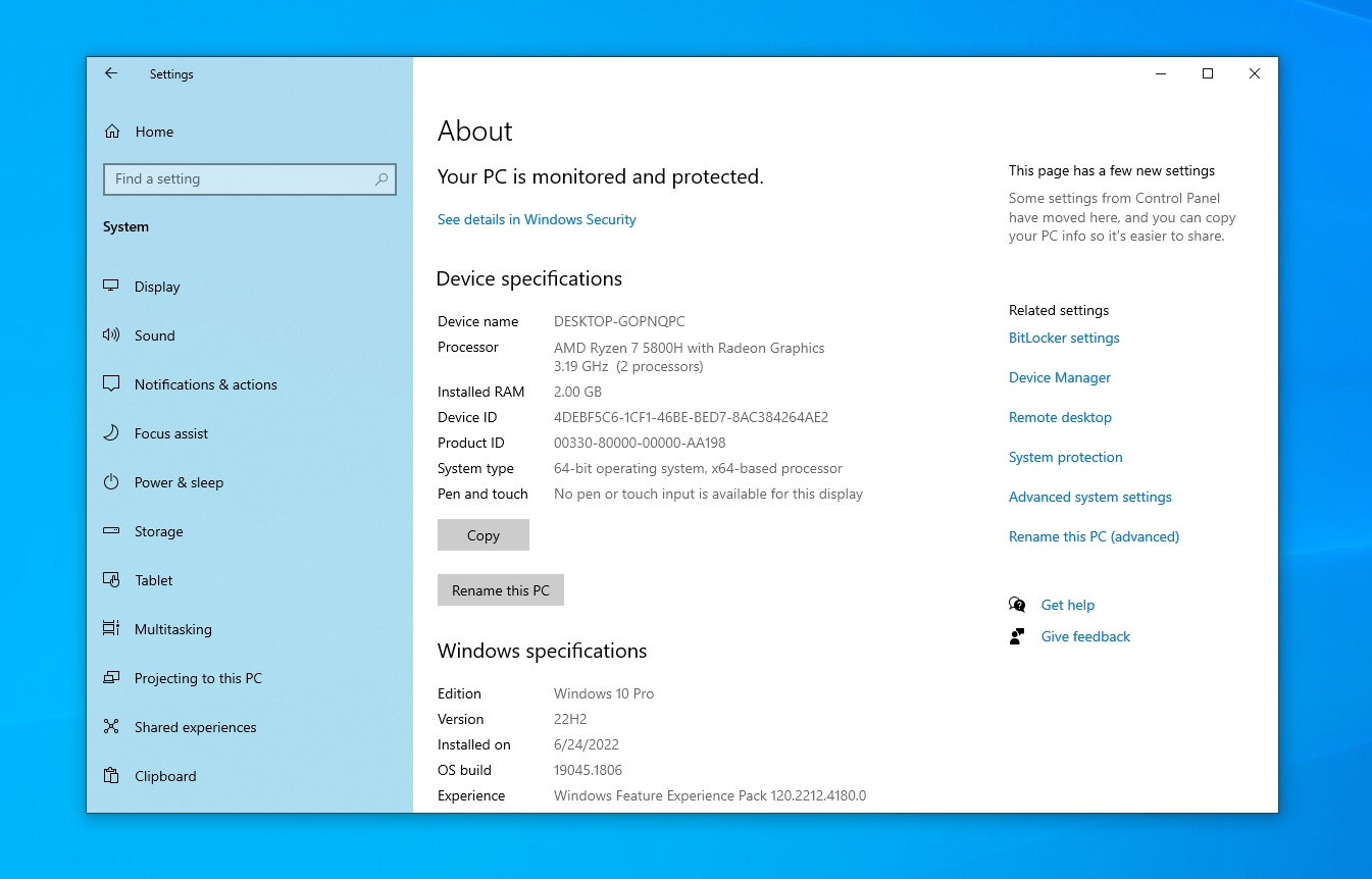 Windows 10 Build 19045
