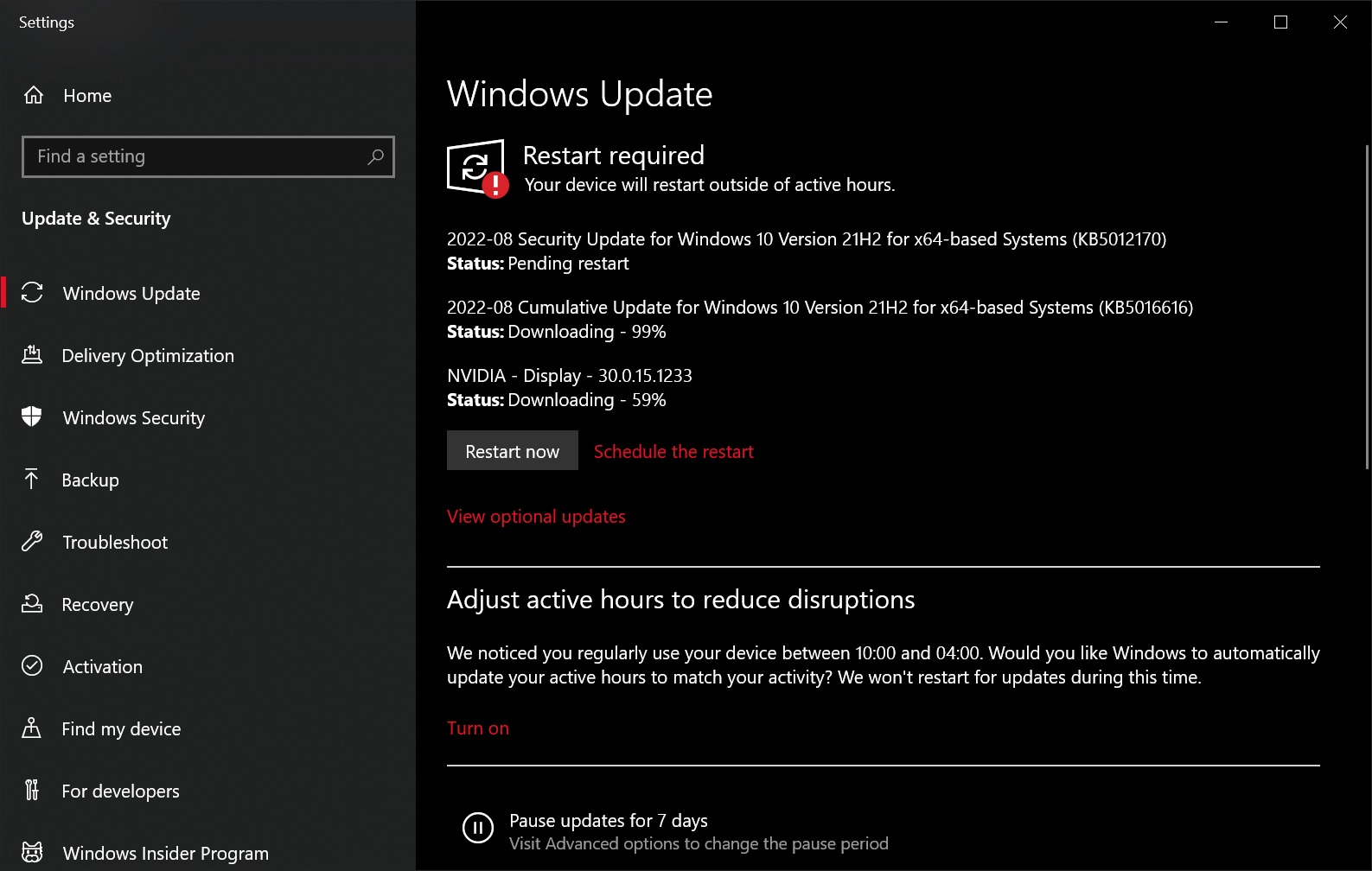 KB5016616 Windows Update