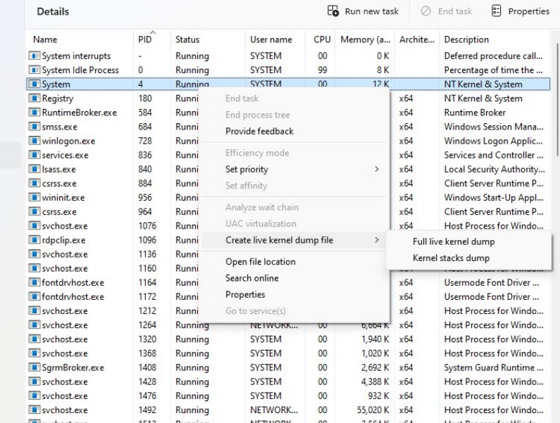Task Manager new feature