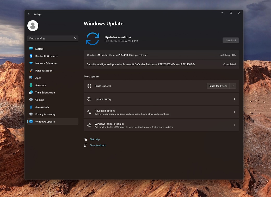 Windows 11 Build 25174 update