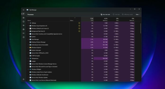 Windows 11 Task Manager update