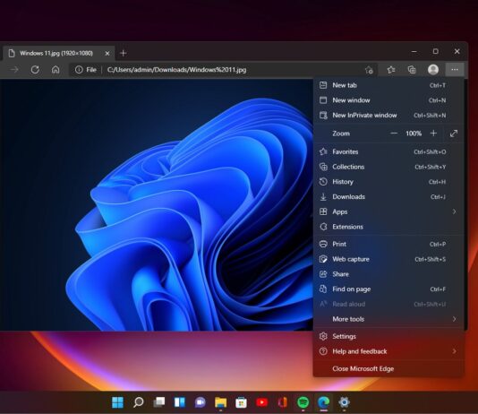 Microsoft Edge files sharing for Windows 11