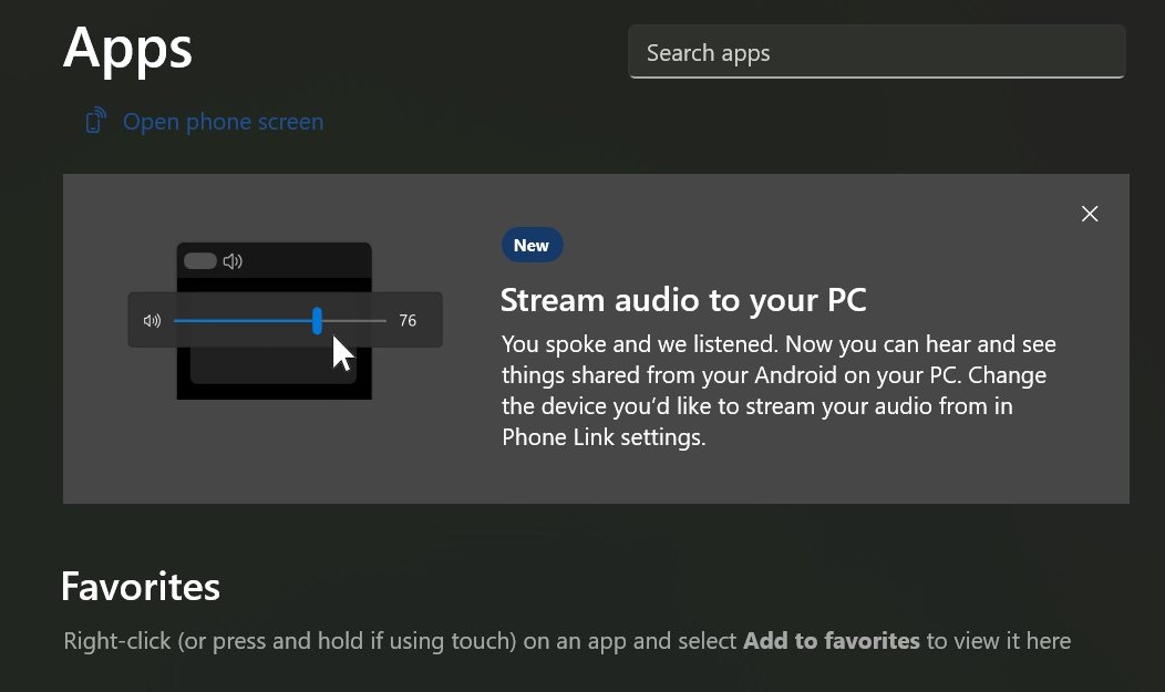 Phone Link audio stream on Windows 11