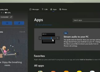 Windows 11 Phone Link app audio stream