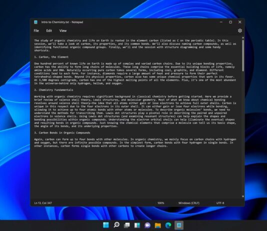 Windows 11 Notepad update