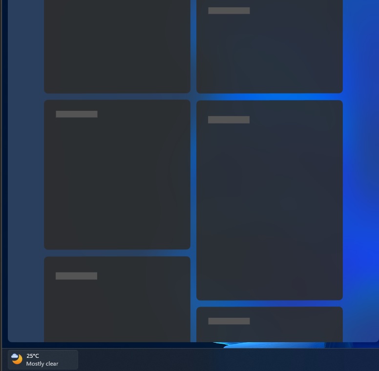 Widgets taskbar shortcut