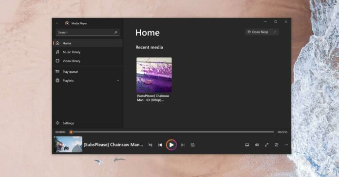 Windows 10 Groove Music Media Player