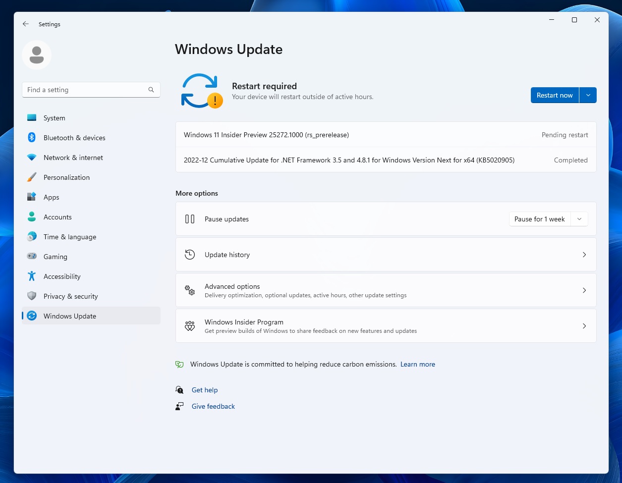 Windows 11 Build 25272 update