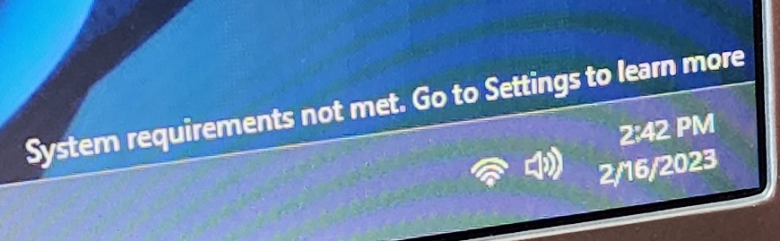 Windows 11 requirements not met watermark