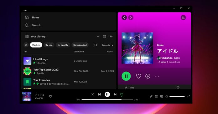 Spotify new design on Windows 11