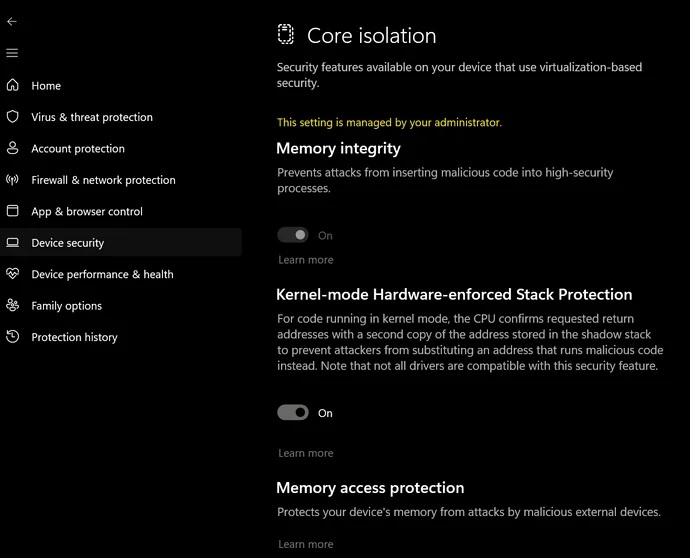 Windows 11 Kernel mode protection