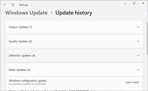 Windows 11 configuration updates