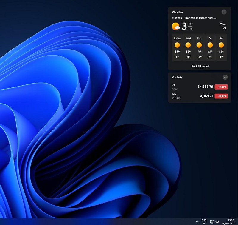 Widgets on desktop