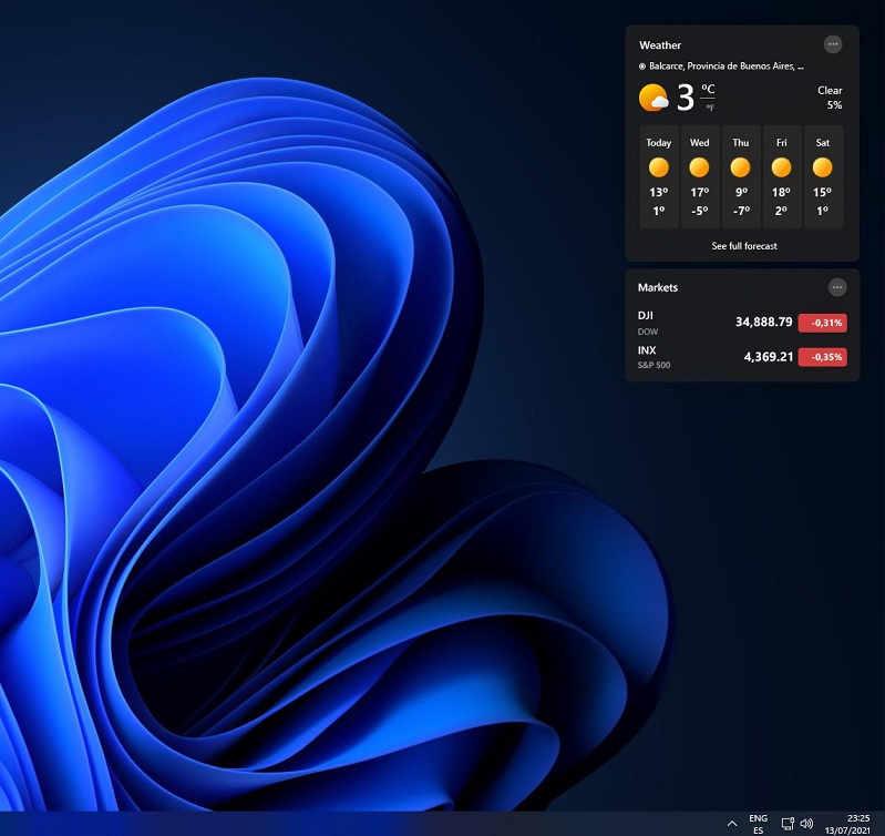 Widgets on desktop