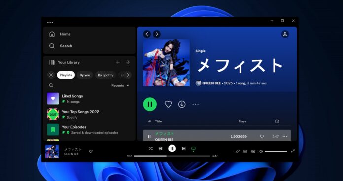 Windows 11 Spotify app