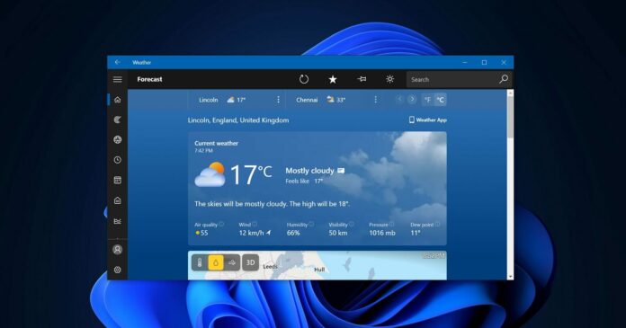 Windows 11 Weather app