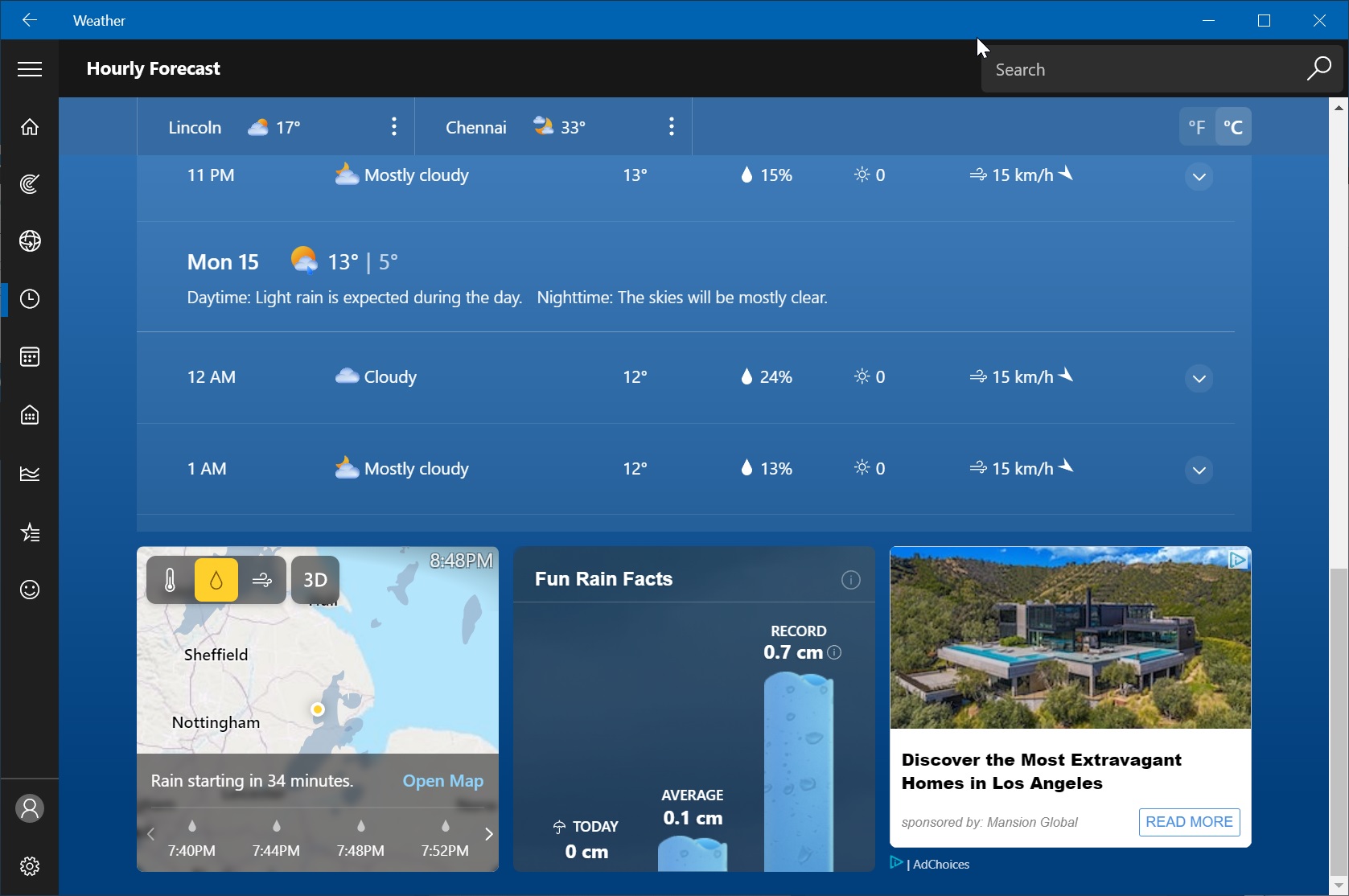 Windows 11 Weather app ads