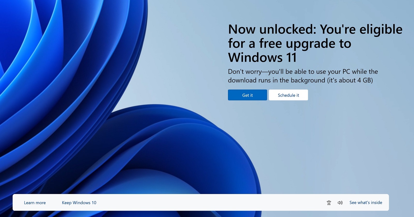 Windows 11 free upgrade offer on Windows 10