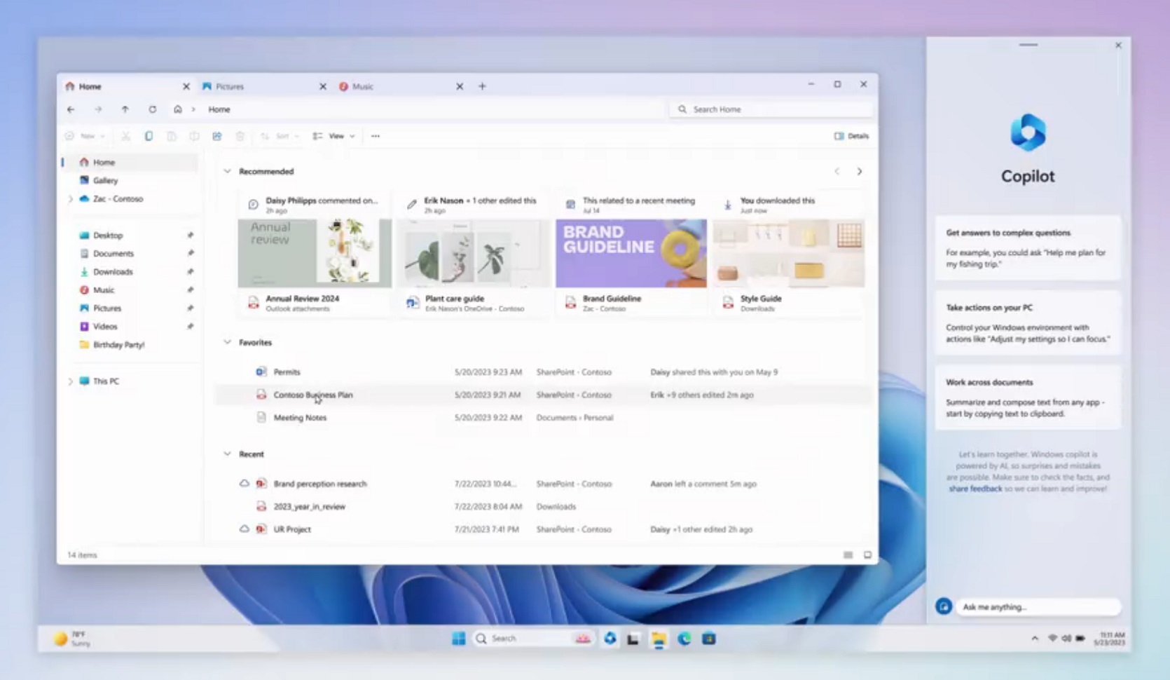 Windows 11 23H2 adds a new Start menu feature - files thumbnail